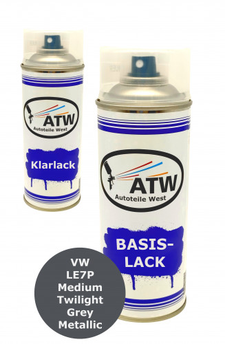 Autolack für VW LE7P Medium Twilight Grey Metallic+400ml Klarlack Set